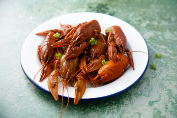 Canvas Print - Сrawfish with herbs and black pepper