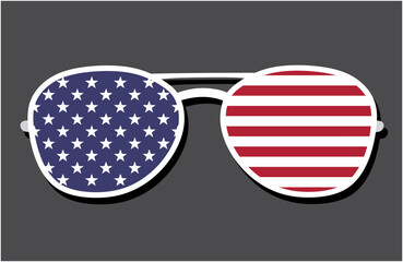 Wall Mural - Sunglass with united states flag