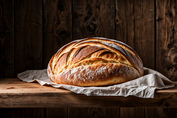 Freshly baked homemade bread, close-up