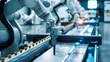 High-tech industrial robotics, engineering precision in manufacturing and automation