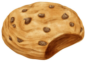 Wall Mural - Watercolor chocolate chip cookies illustration