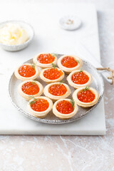 Poster - Red caviar served in tartlets