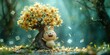 An adorable money tree mascot dancing with glee as banknotes bloom from its branches onto a modern mobile payment app