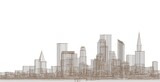 Fototapeta Londyn - modern city panorama 3d illustration
