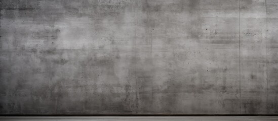 Wall Mural - A room with concrete walls and floors, featuring a monochrome color scheme with shades of brown and grey. The minimalist design includes rectangular patterns and a dark atmosphere