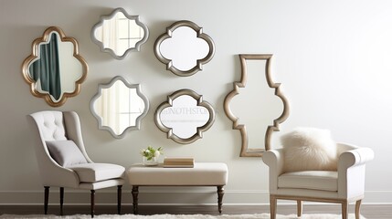 Add a statement mirror with a unique shape or frame