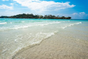 Wall Mural - Beach scenery and blue waters on the island in summer