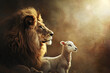 The lion and the lamb carry symbolic importance within the context of Judaism