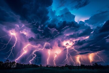 Wall Mural - City Lightning Storm