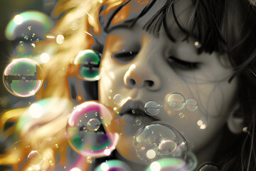 Sticker - blowing bubbles