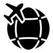 world tour glyph icon