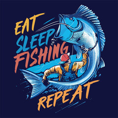 Eat Sleep Fishing Repeat TShirt Design