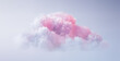 Realistic fantasy illustration pink cloud on soft background, pastel colors. Captures a fairy paradise sunset landscape. Beautiful and versatile design element