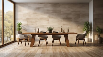 Wall Mural - Design a minimalist dining room