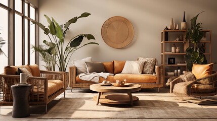 Wall Mural - Design a modern bohemian living room