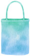 blue cloth bag in watercolor for summer beach accessory