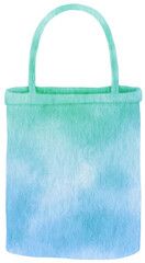 Wall Mural - blue cloth bag in watercolor for summer beach accessory