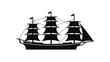 Ship icon flat. Black pictogram on white background