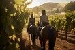 Scenic horseback ride through a vineyard