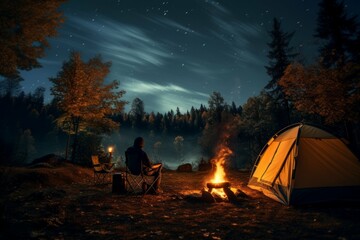 Wall Mural - october camping adventure