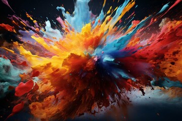 Wall Mural - abstract frozen paint explosion