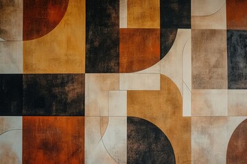 Wall Mural - abstract painting with colorful and varied shapes that inspire creativity and imagination, a cubist-