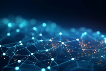 Wall Mural - blue and blue c# network and connected lines