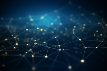 Wall Mural - dark blue background with network of dots