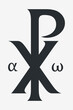 Monogramma Christi. Monogram of Jesus Christ (Christogram). Christian Sacred Chi Rho Symbol