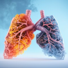 Wall Mural - lung anatomy of lungs smoking