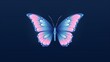 plain navy blue background with minimalistic pastel butterfly pixel swirl border