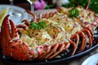 © Iftikhar alam - A delectable plate filled with mouthwatering cooked lobsters, ready to be savored and enjoyed during a delightful feast, A grand display of lobster thermidor, AI Generated