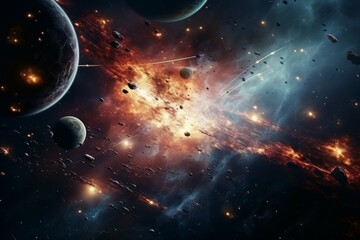 Wall Mural - outer space scene with planets and galaxies