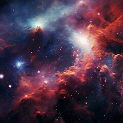 Wall Mural - colorful galaxy with nebulas and stars