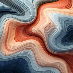 Wall Mural - ai-generated abstract pattern with flowing lines and muted colors