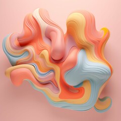 Wall Mural - ai-generated abstract art with organic shapes and pastel colors
