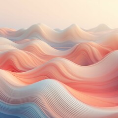 Wall Mural - ai-generated abstract landscape with flowing lines and soft colors