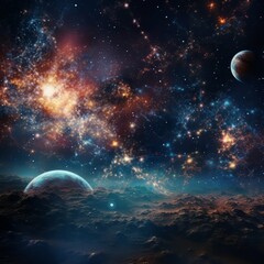 Wall Mural - ai generated galaxy with stars and planets in a cosmic universe