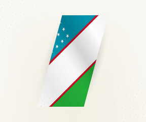 Wall Mural - Abstract modern vertical flag of Uzbekistan on beige background with dots.