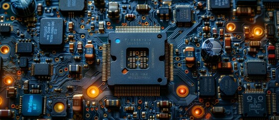 Leinwandbilder - Hardware electronics of the mobile phone. Electron chip and processing unit of a smartphone. Repairs, maintenance of the phone badge. Dismantled components, processors of the cellphone inside the