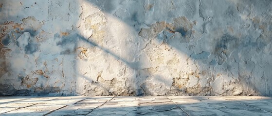 Poster - The sun is casting a shadow over the white concrete wall