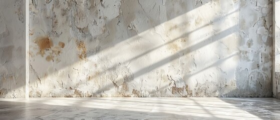 Poster - A white wall with an abstract shadow