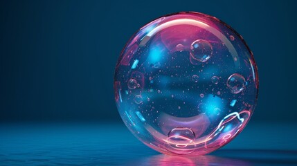 Aufkleber - An abstract glowing dome shield modern illustration on a blue background. Landing page and cover in tech style.