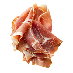 Wall Mural - Prosciutto slices isolated on transparent background