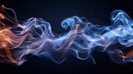 Aufkleber - Set of modern elements of an air flow on a transparent background. Abstract light effect blowing from an air conditioner, purifier, or humidifier.