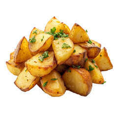 fried potatoes on a white background