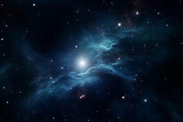 Wall Mural - a shot of a distant galaxy, with its spiral arms stretching out into the infinite darkness of space