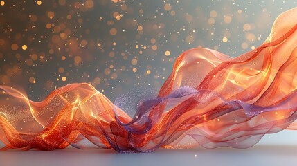 Aufkleber - Infrared wind wave light effect. Realistic movement of rarefied water from a humidifier. Concept of power radiation in air flow...
