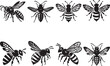 Bee Silhouettes EPS Super Bee Vector Amazing Bee Clipart	
