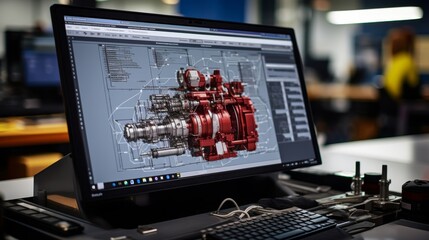 Engineering Designer : a mechanical engineering design software on a computer screen
